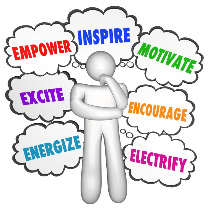 Empower Inspire Motivate Thinking Person Thought Clouds 3d Illus